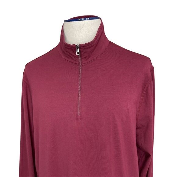 Michael Kors Mens Sweater 2XL Mock Neck Red Half Zip - Picture 5 of 14